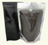 250g Stand Up Pouch Coffee Bags with Valve and Zip - Clear/Black