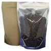 500g Stand Up Pouch Coffee Bags with Valve and Zip - Clear / Kraft Paper