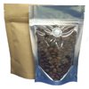 70g Stand Up Pouch Coffee Bags with Valve and Zip - Clear / Kraft Paper
