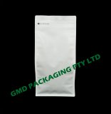250g Recyclable Box Bottom Bag with Pull Tab Zip - Matte White