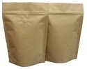 250g Stand Up Pouch Coffee Bags with Valve and Zip - All Kraft Paper