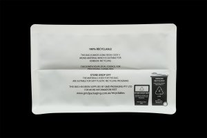500g Matte White Recyclable Box Bottom Bag Gusset