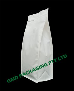 500g Matte White Recyclable Box Bottom Coffee Side