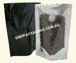 70g Clear Black Coffee bags with valve