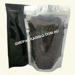 250g Clear / Black Stand up pouch with zip large