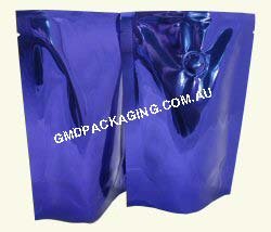 70g Stand Up Pouch Coffee Bags with Valve - Solid Blue