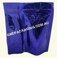 100G SOLID BLUE STAND-UP POUCH WITH VALVE 