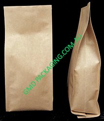 250g Side Gusset Bag (Quad Seal) - Kraft Paper