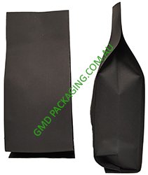 500g Side Gusset Bag (Quad Seal) - Black Kraft Paper